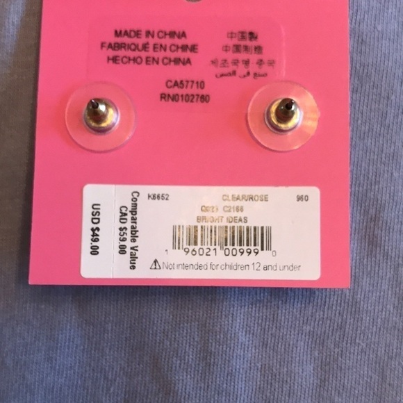 Brand New Kate Spade Bright Ideas Cubic Zirconia Post Earrings - Picture 4 of 6